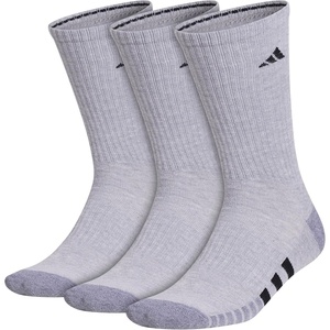 adidas Cushioned Crew Socks 3-Pair(Cool Light Heather/Grey/Black/3)