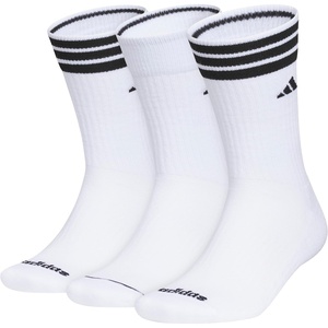 adidas Cushioned Crew Socks 3-Pair(White/Black/3-stripe/3)