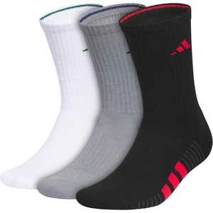adidas Cushioned Crew Socks 3-Pair(White/Collegiate Green/Black/4)