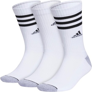 adidas Cushioned Crew Socks 3-Pair(White/Grey/Black/3-stripe/3)