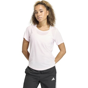 adidas Women’s Workout Essentials Scoop-Neck T-Shirt(Clear Pink)