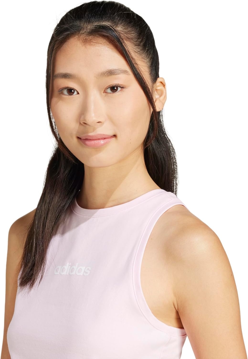 image:imageAdidas Womens Essentials Linear Slim Cotton Tank TopClear PinkWhite