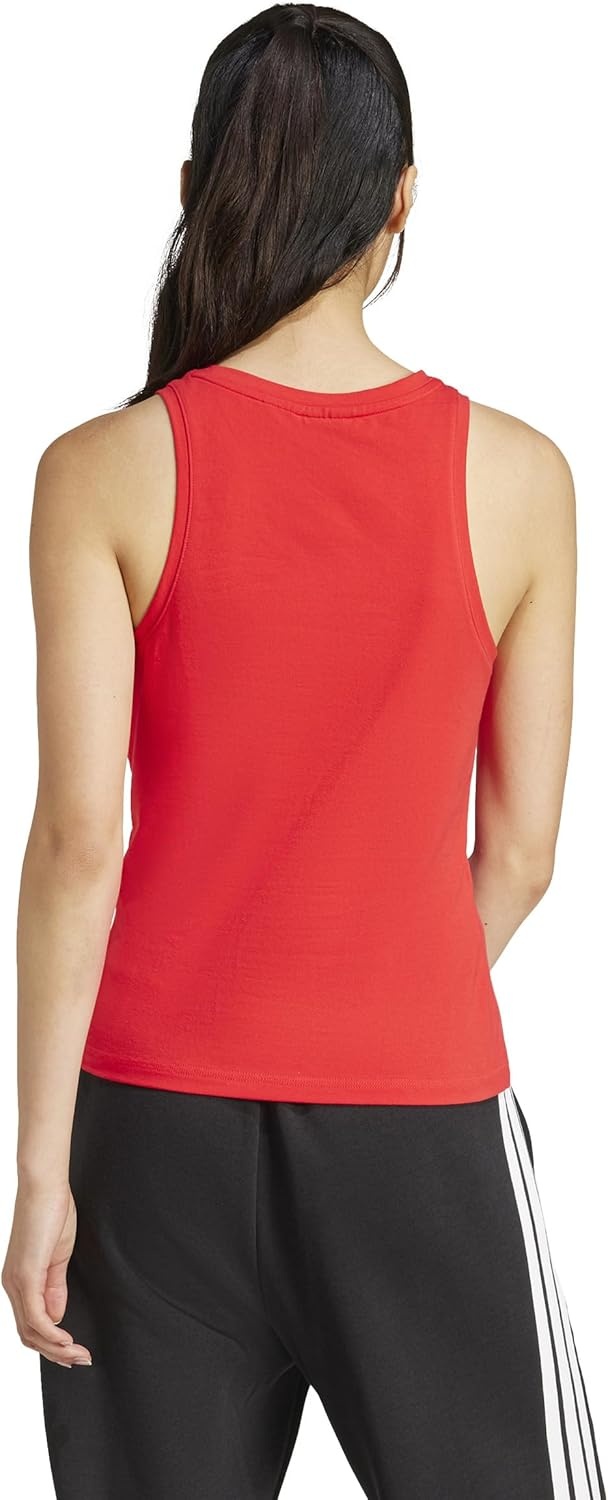 image:imageAdidas Womens Essentials Linear Slim Cotton Tank TopPure RubyBlack