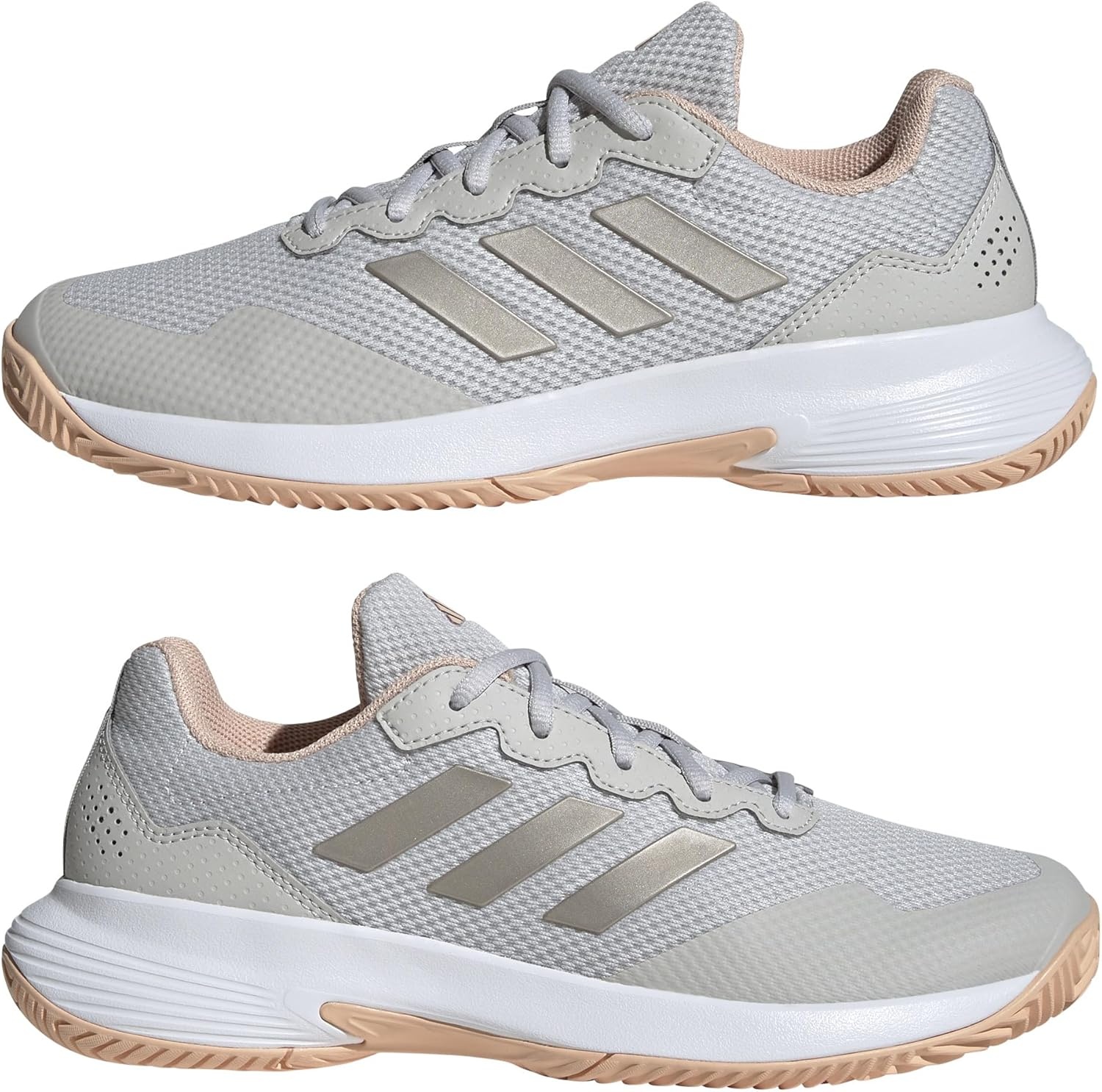 image:imageAdidas Womens Gamecourt 2 WSneakerGrey One Cyber Met Powder Coral