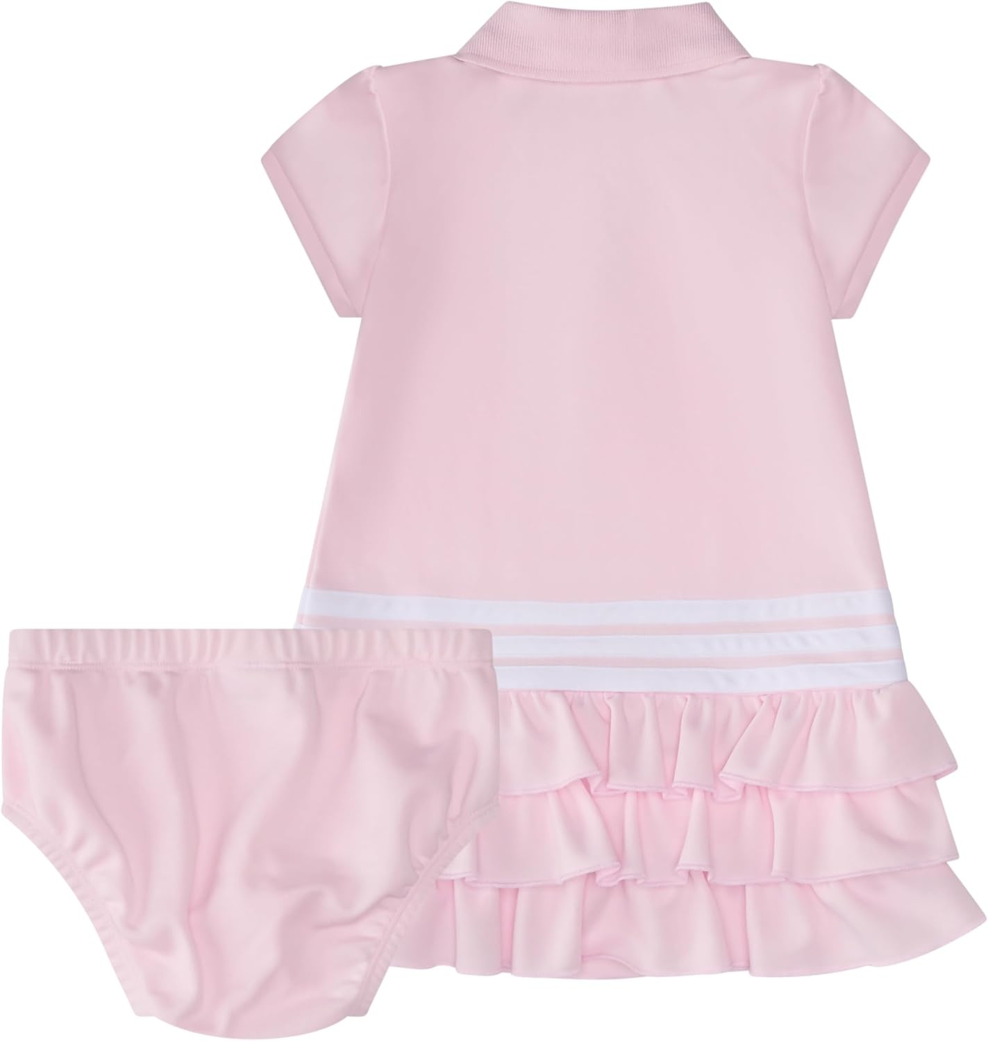 image:imageadidas Baby Girls Short Sleeve Ruffle Polo Dress 2Piece SetClear Pink