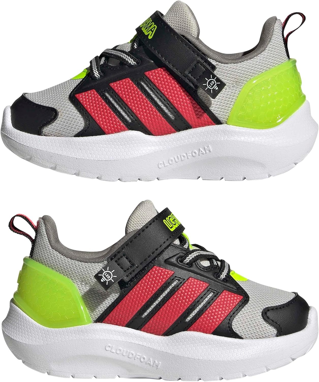 image:imageadidas Baby Lightorama ShoeGreyLucid RedLucid Lemon