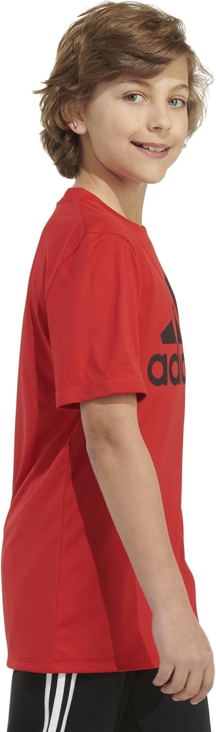 image:imageadidas Boys Stay Dry Climalite Short Sleeve TShirtScarlet Adi