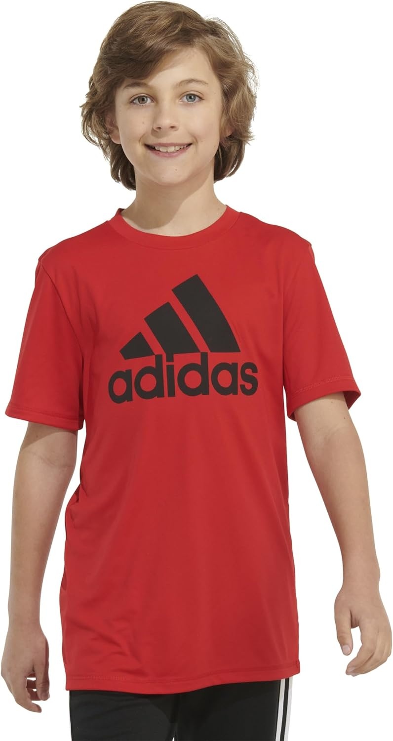 image:imageadidas Boys Stay Dry Climalite Short Sleeve TShirtScarlet Adi