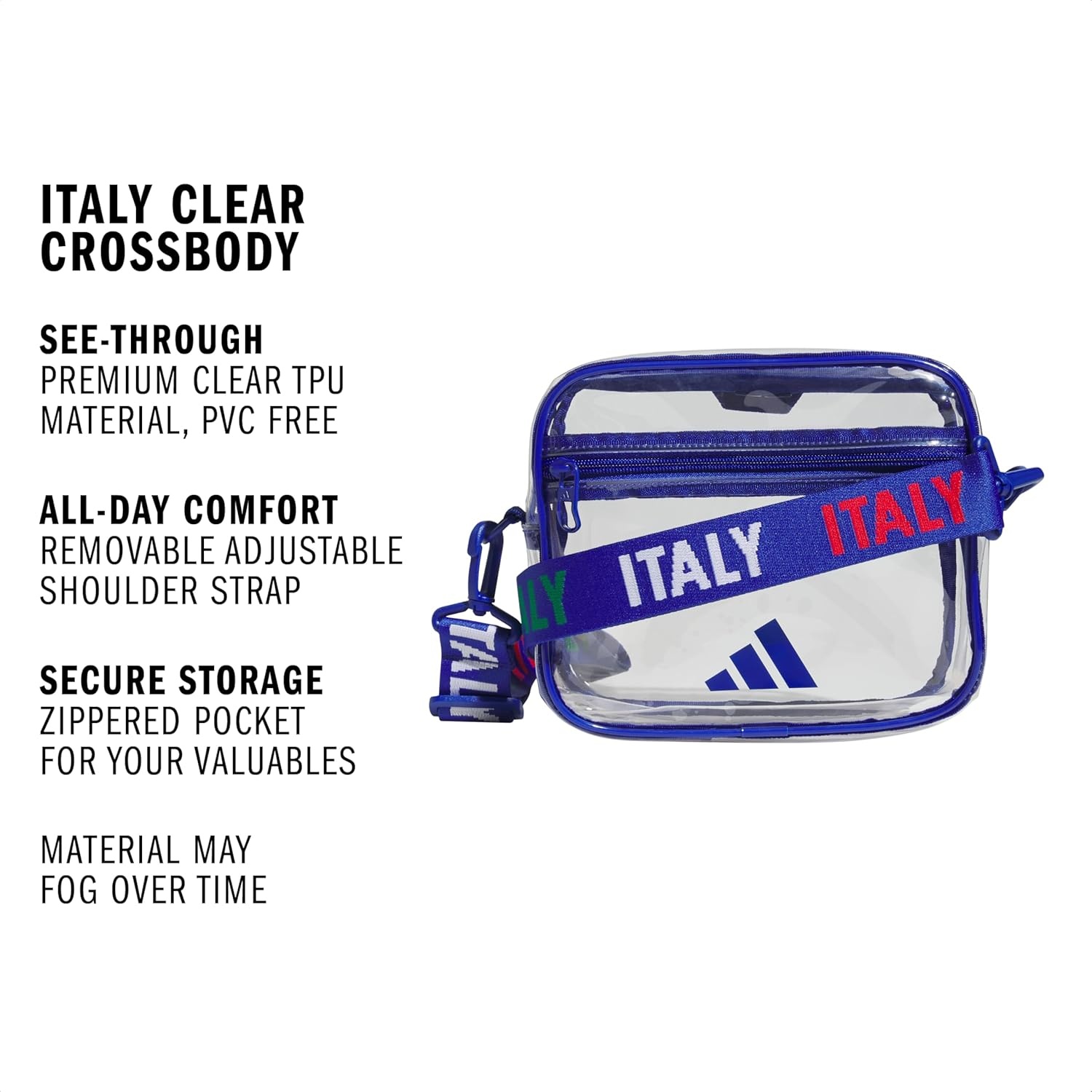 image:imageadidas Clear Stadium Bag Small Transparent Crossbody 4LItaly