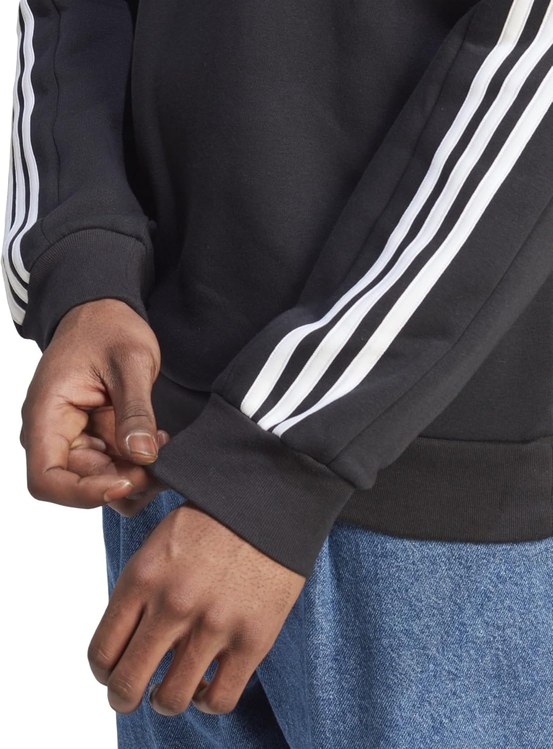 image:imageadidas Essentials Fleece 3Stripes SweatshirtBlack
