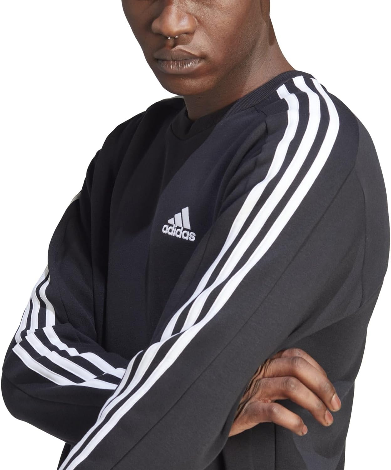 image:imageadidas Essentials Fleece 3Stripes SweatshirtBlack
