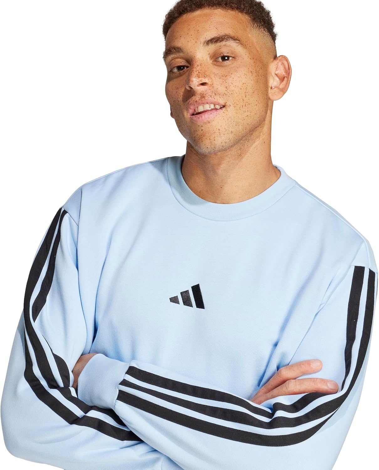 image:imageadidas Essentials Fleece 3Stripes SweatshirtBlueBlack