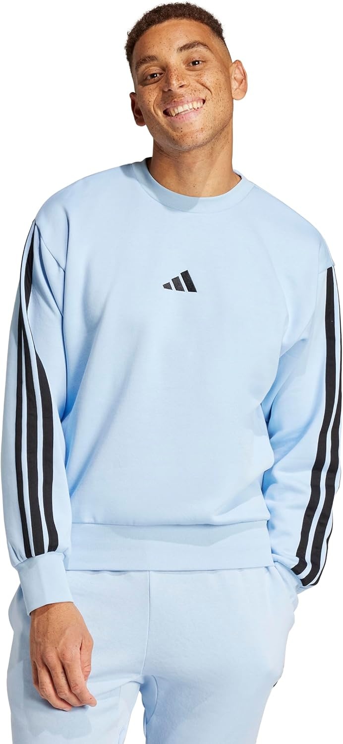 image:imageadidas Essentials Fleece 3Stripes SweatshirtBlueBlack