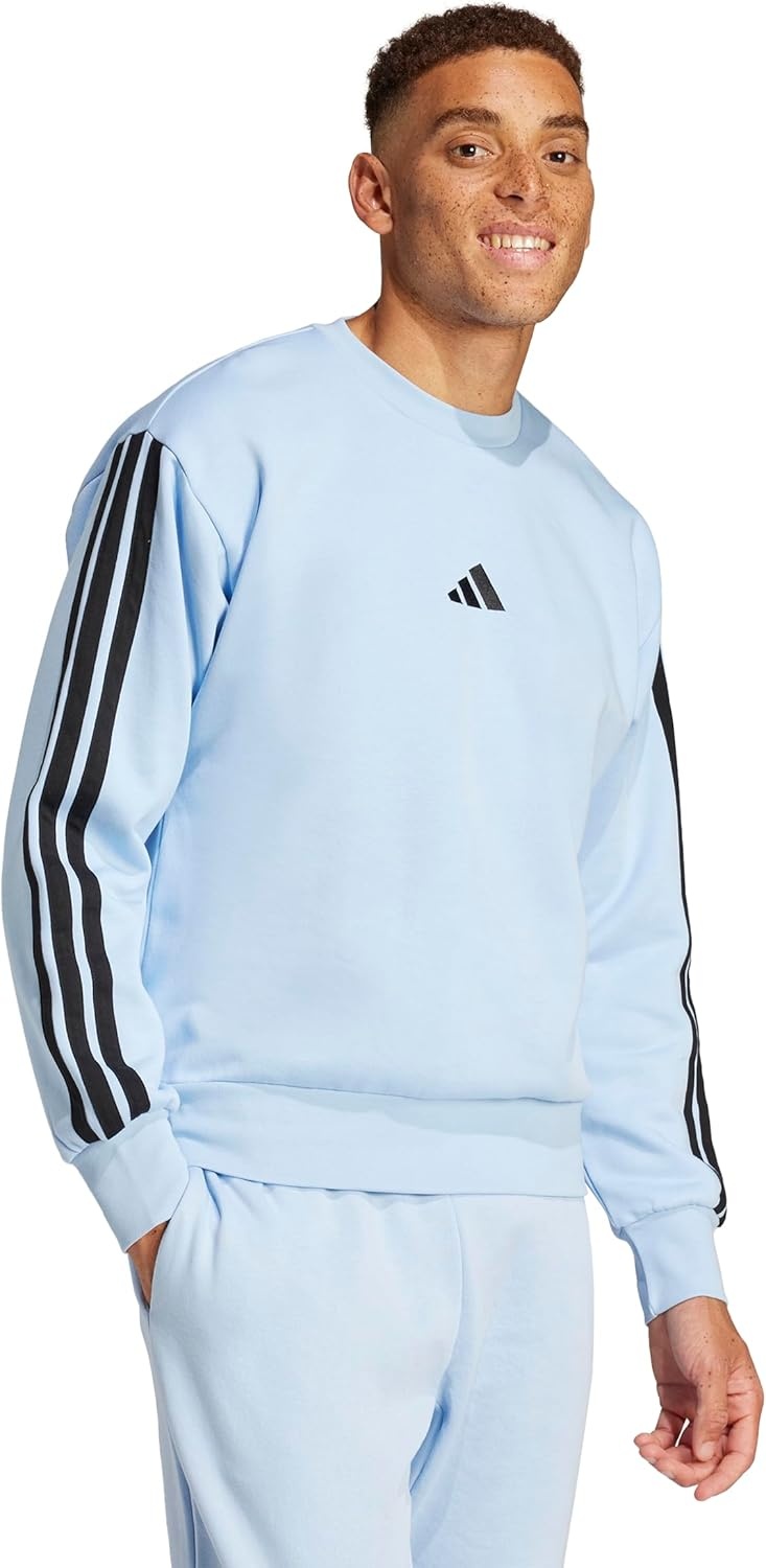 image:imageadidas Essentials Fleece 3Stripes SweatshirtBlueBlack