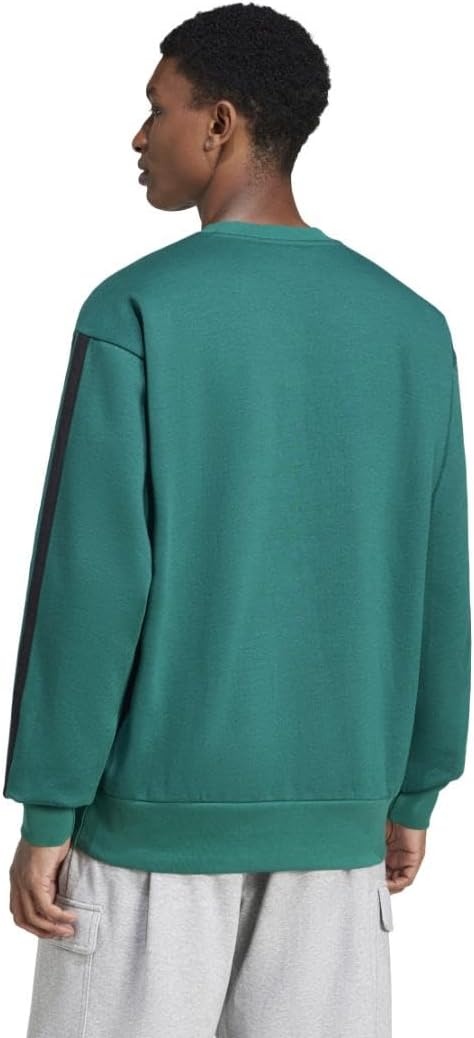 image:imageadidas Essentials Fleece 3Stripes SweatshirtCollegiate GreenBlack