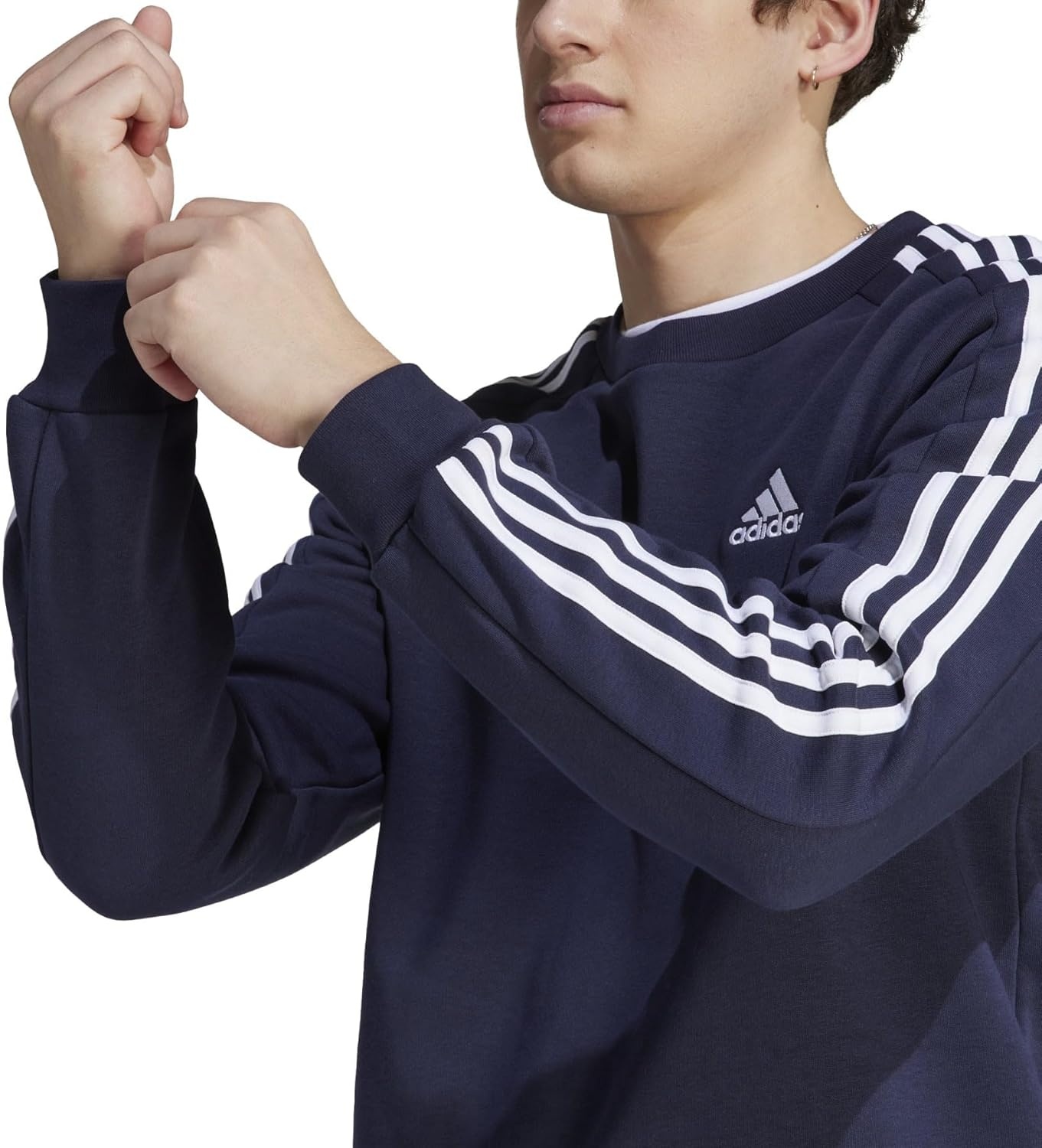 image:imageadidas Essentials Fleece 3Stripes SweatshirtLegend Ink