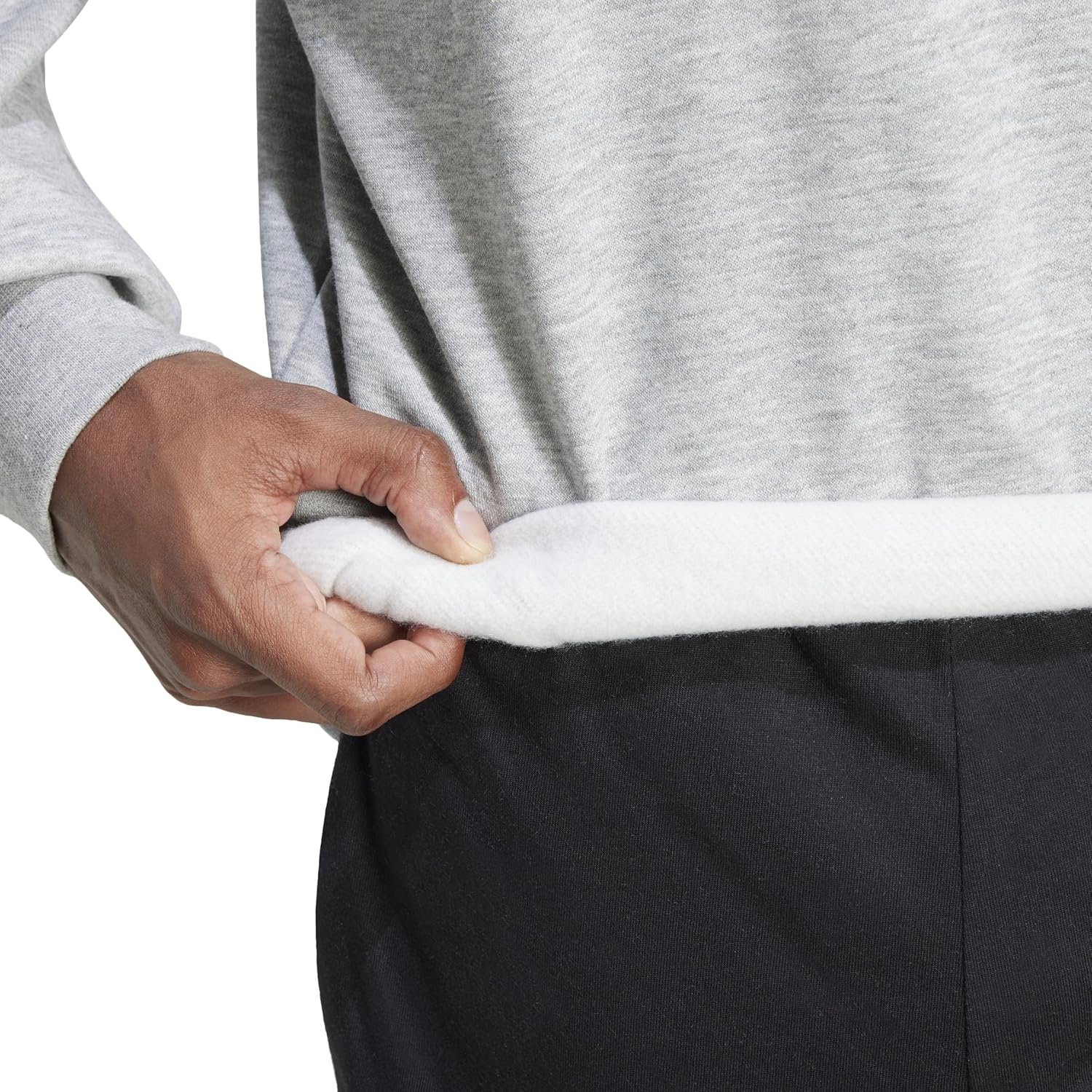 image:imageadidas Essentials Fleece 3Stripes SweatshirtMedium Grey Heather