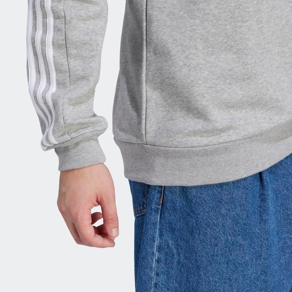 image:imageadidas Essentials Fleece 3Stripes SweatshirtMedium Grey Heather2021
