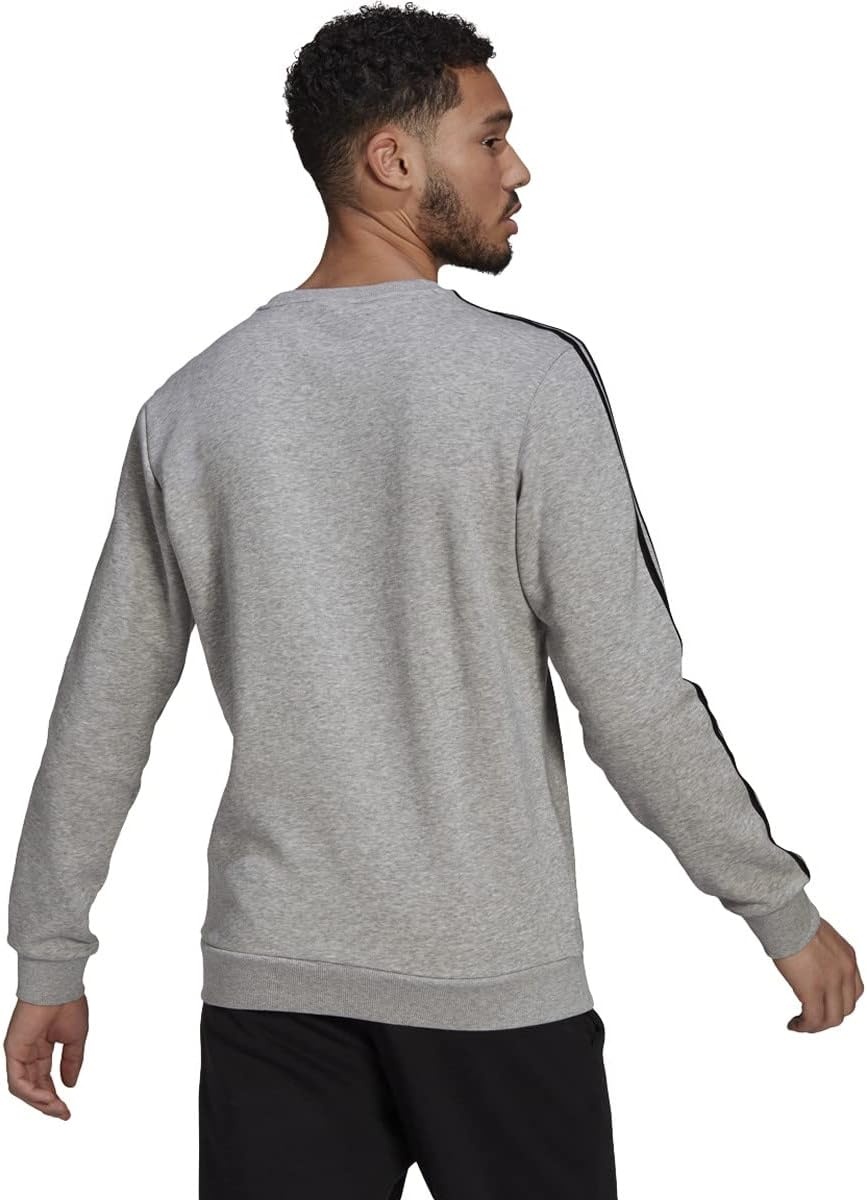 image:imageadidas Essentials Fleece 3Stripes SweatshirtMedium Grey HeatherBlack
