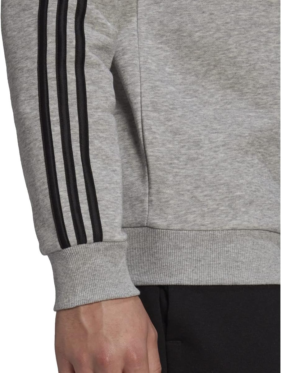 image:imageadidas Essentials Fleece 3Stripes SweatshirtMedium Grey HeatherBlack