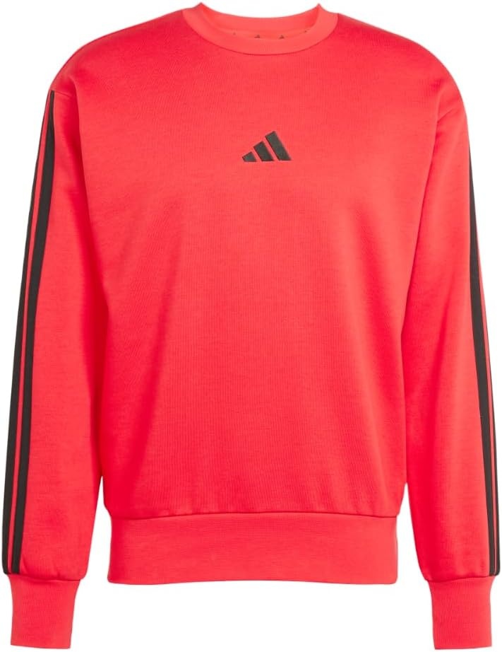 image:imageadidas Essentials Fleece 3Stripes SweatshirtPure RubyBlack