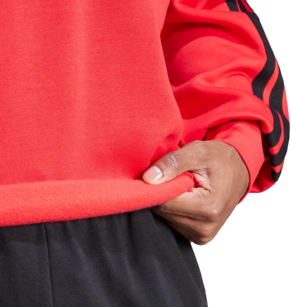 image:imageadidas Essentials Fleece 3Stripes SweatshirtPure RubyBlack