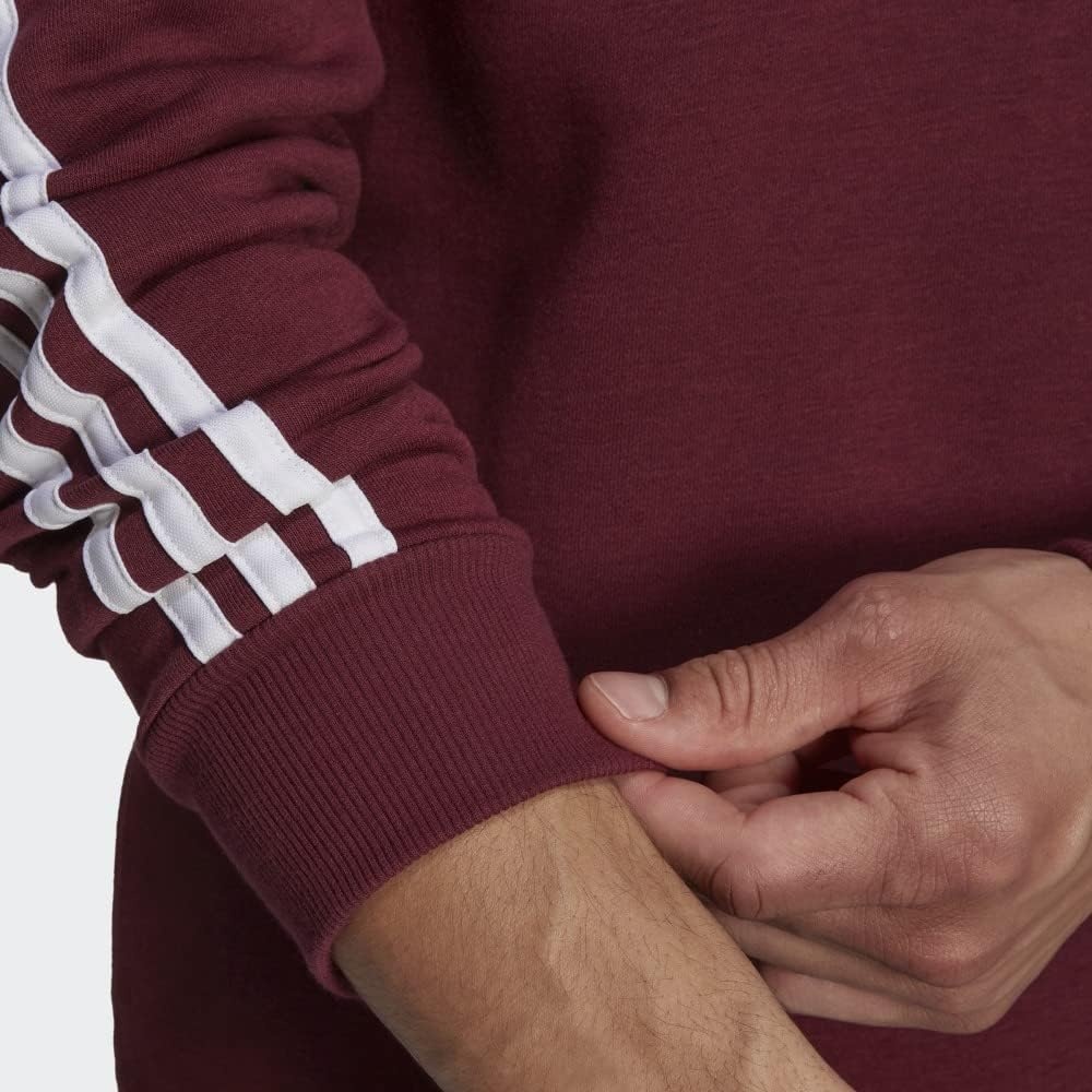 image:imageadidas Essentials Fleece 3Stripes SweatshirtVictory CrimsonWhite