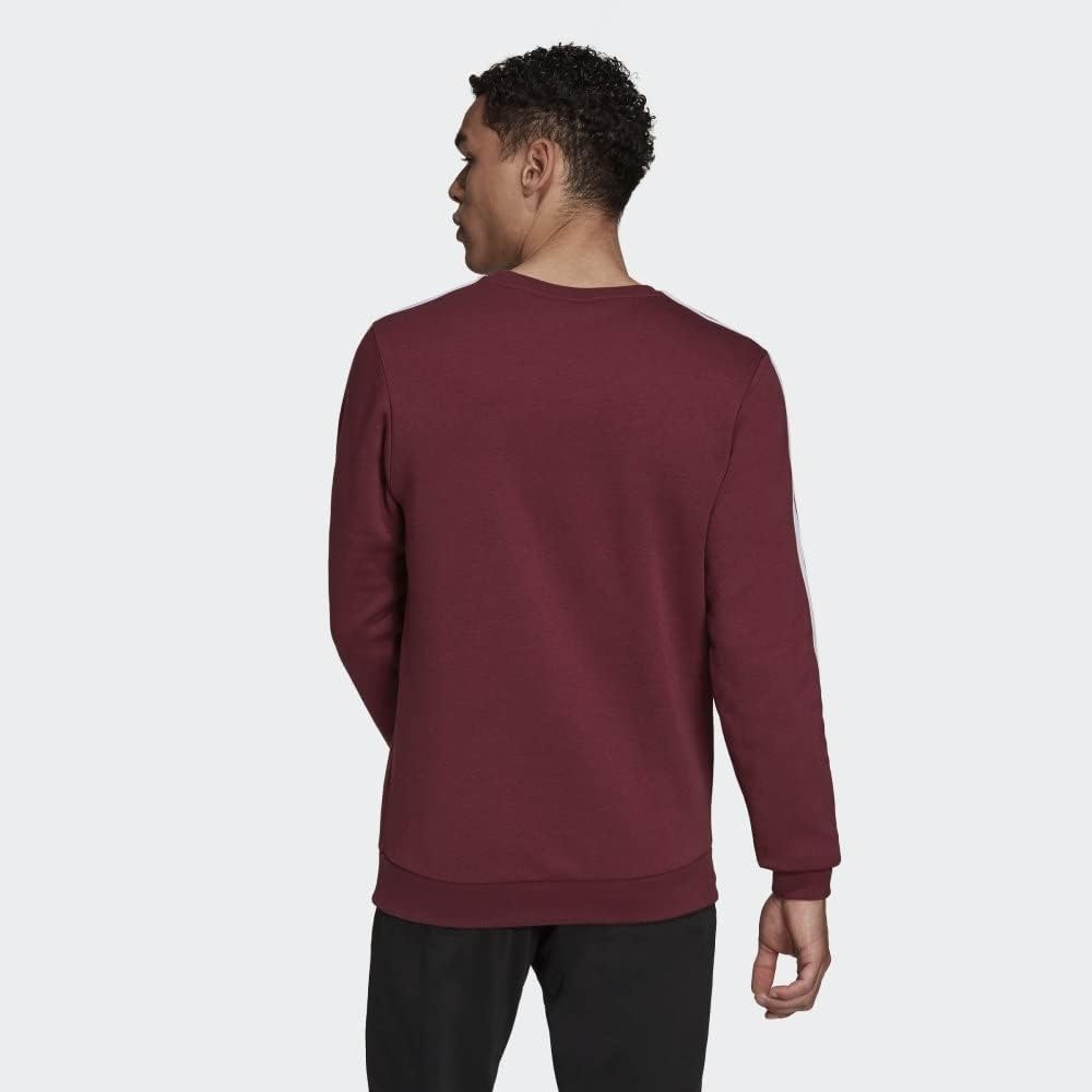 image:imageadidas Essentials Fleece 3Stripes SweatshirtVictory CrimsonWhite