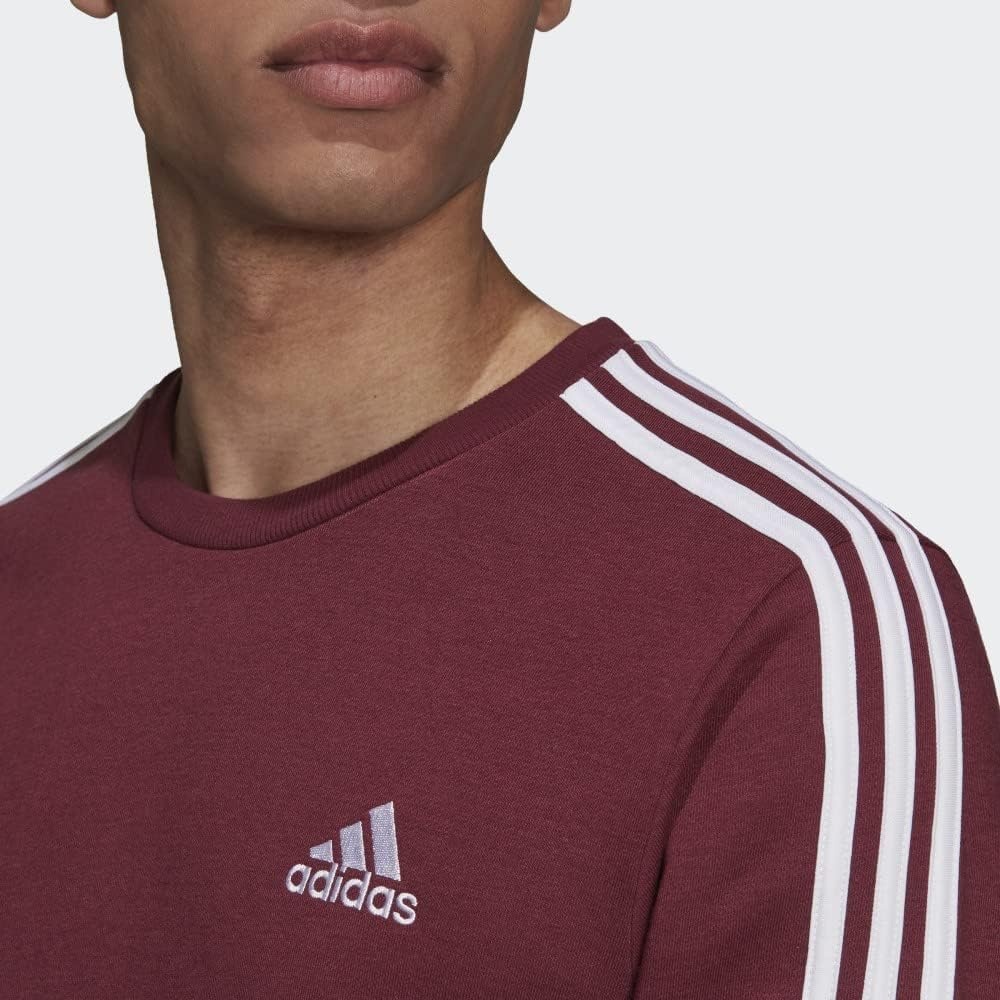 image:imageadidas Essentials Fleece 3Stripes SweatshirtVictory CrimsonWhite