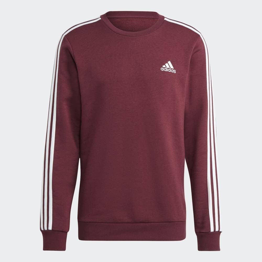 image:imageadidas Essentials Fleece 3Stripes SweatshirtVictory CrimsonWhite
