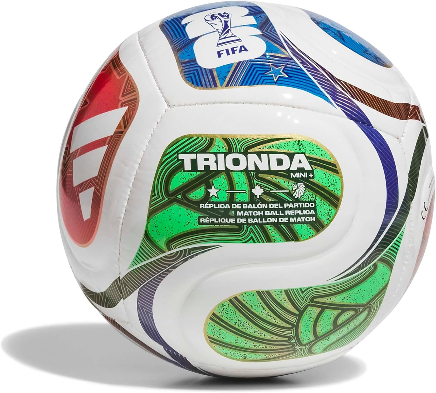 image:imageadidas FIFA World Cup 26 Trionda Mini Soccer BallWhiteTeam Royal BlueSolar BluePower RedPlus