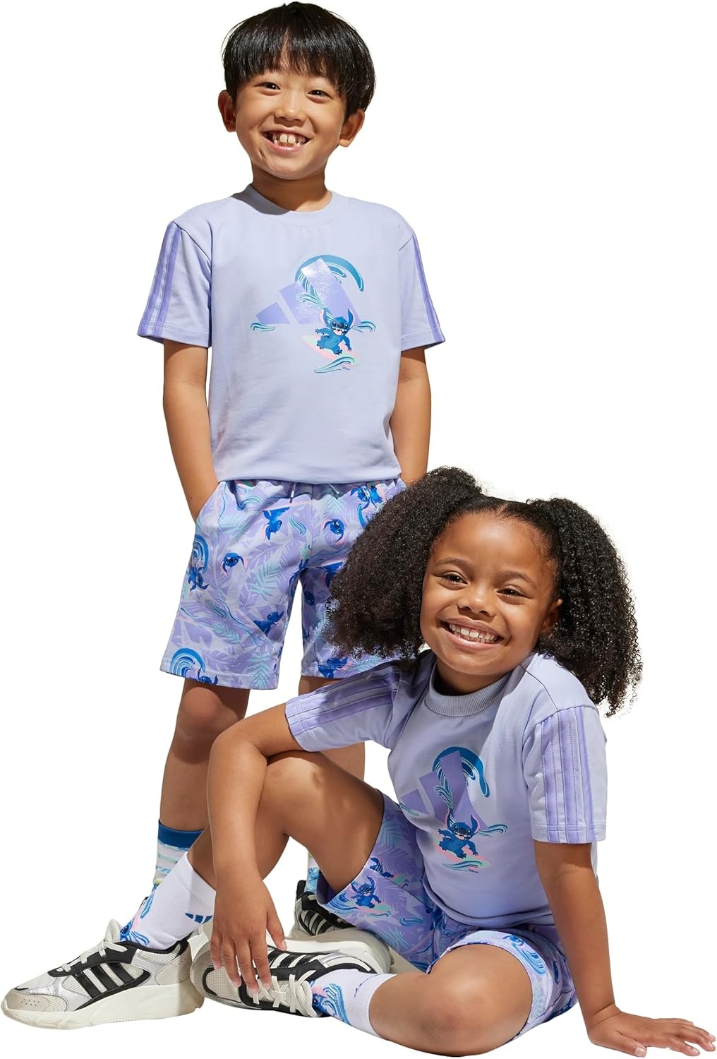 image:imageadidas Kids Disney Lilo and Stitch Tshirt SetViolet ToneLight Purple