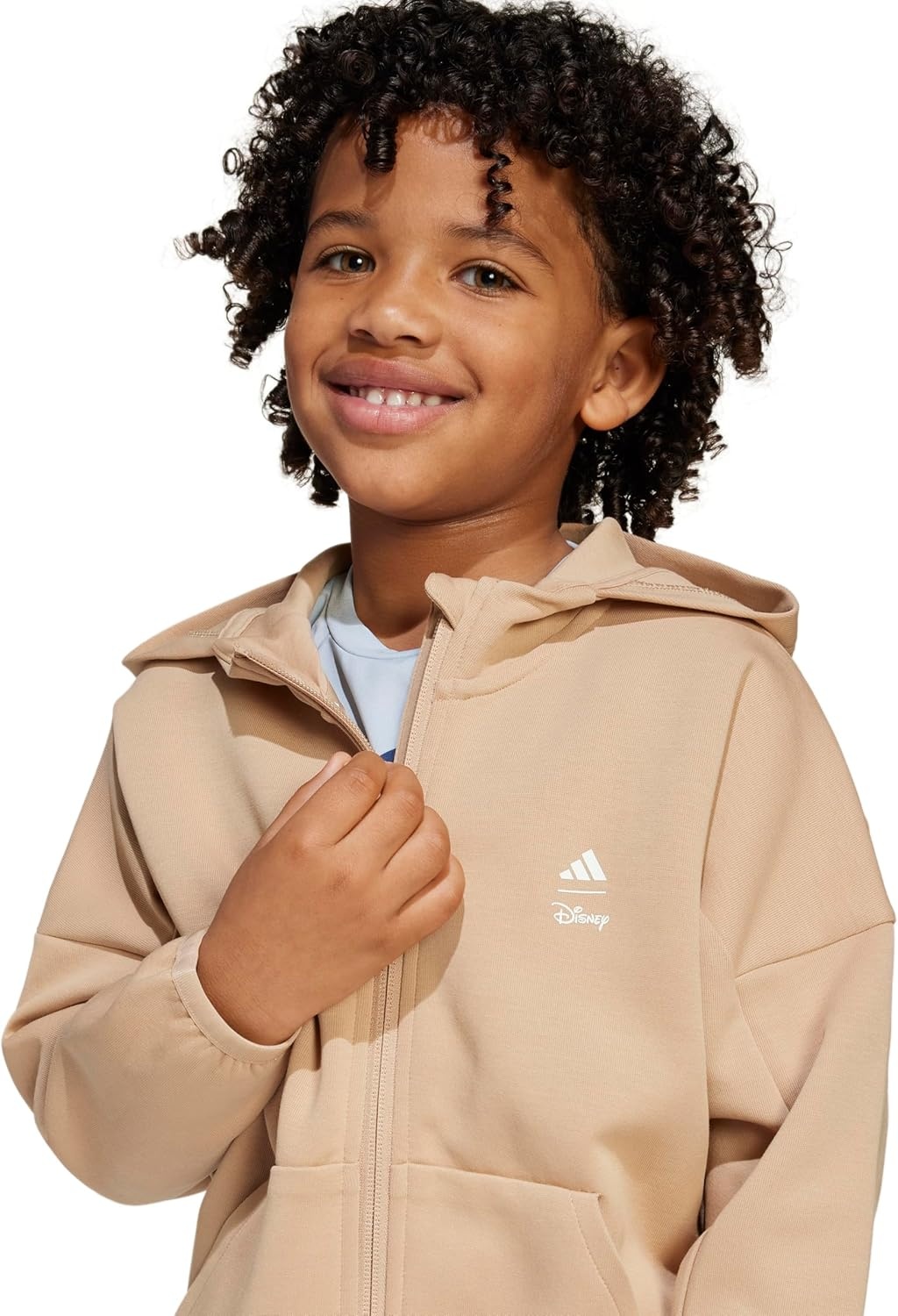 image:imageadidas Kids Disney Mickey Mouse Hooded Track TopWarm SandstoneOff White
