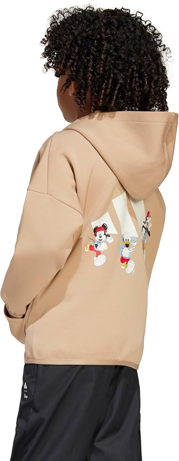 image:imageadidas Kids Disney Mickey Mouse Hooded Track TopWarm SandstoneOff White
