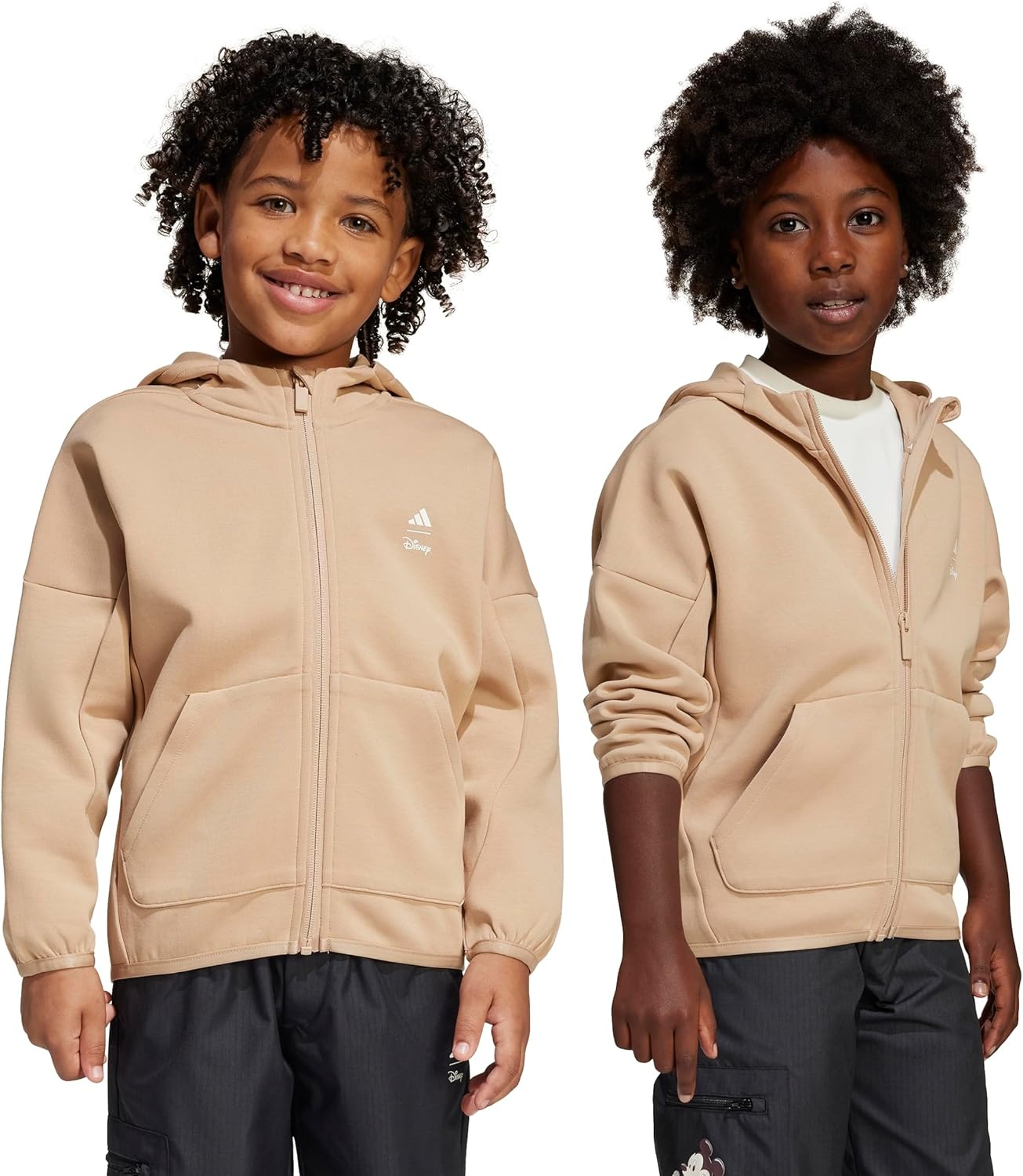 image:imageadidas Kids Disney Mickey Mouse Hooded Track TopWarm SandstoneOff White