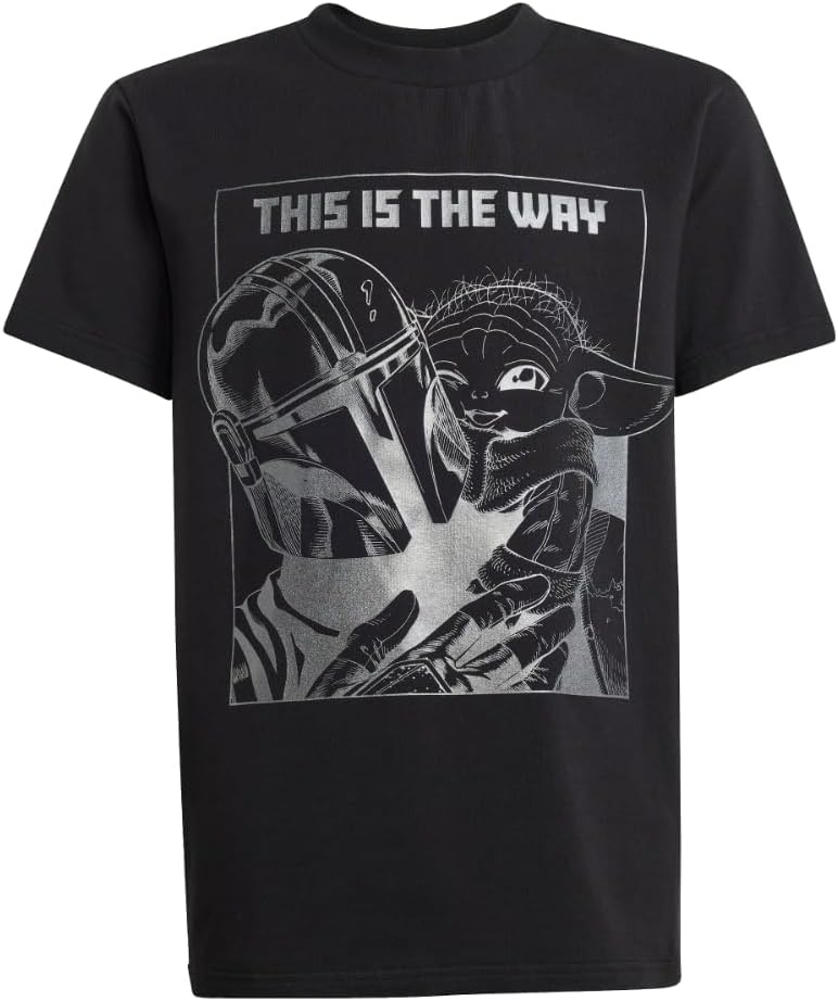 image:imageadidas Kids Star Wars Mandalorian Graphic TShirtBlackIron Metallic