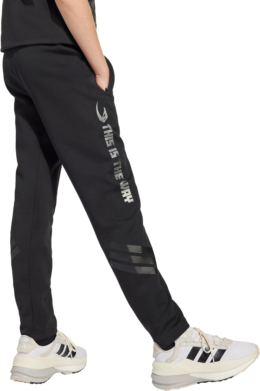 image:imageadidas Kids Star Wars Mandalorian PantsBlackIron Metallic