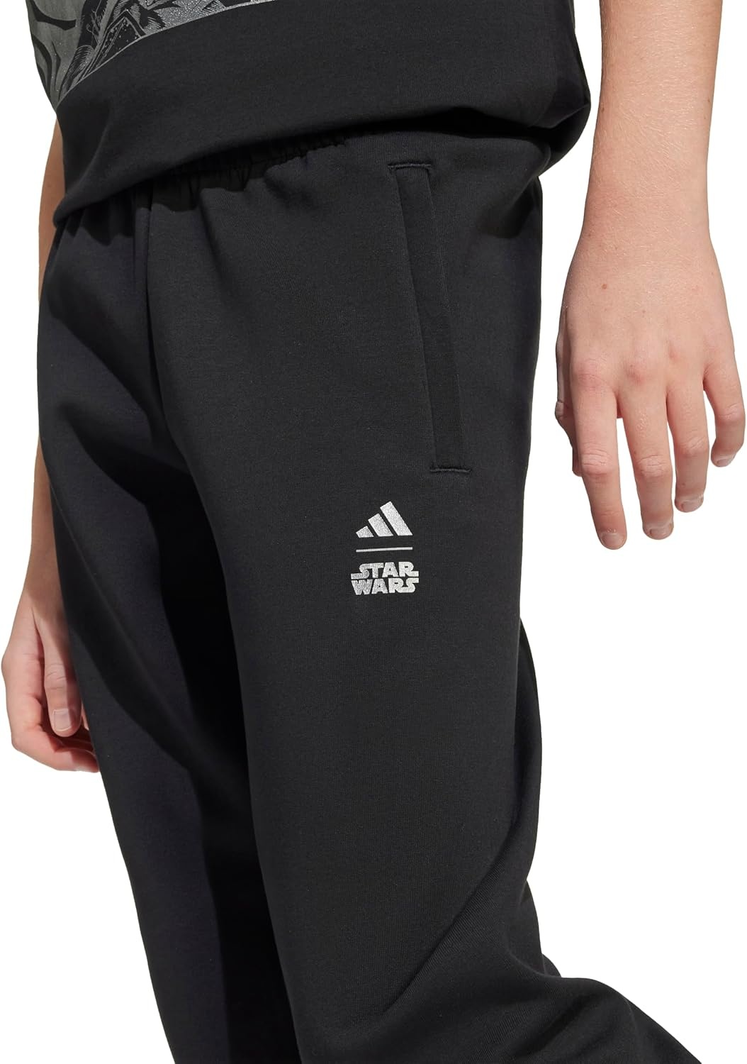 image:imageadidas Kids Star Wars Mandalorian PantsBlackIron Metallic