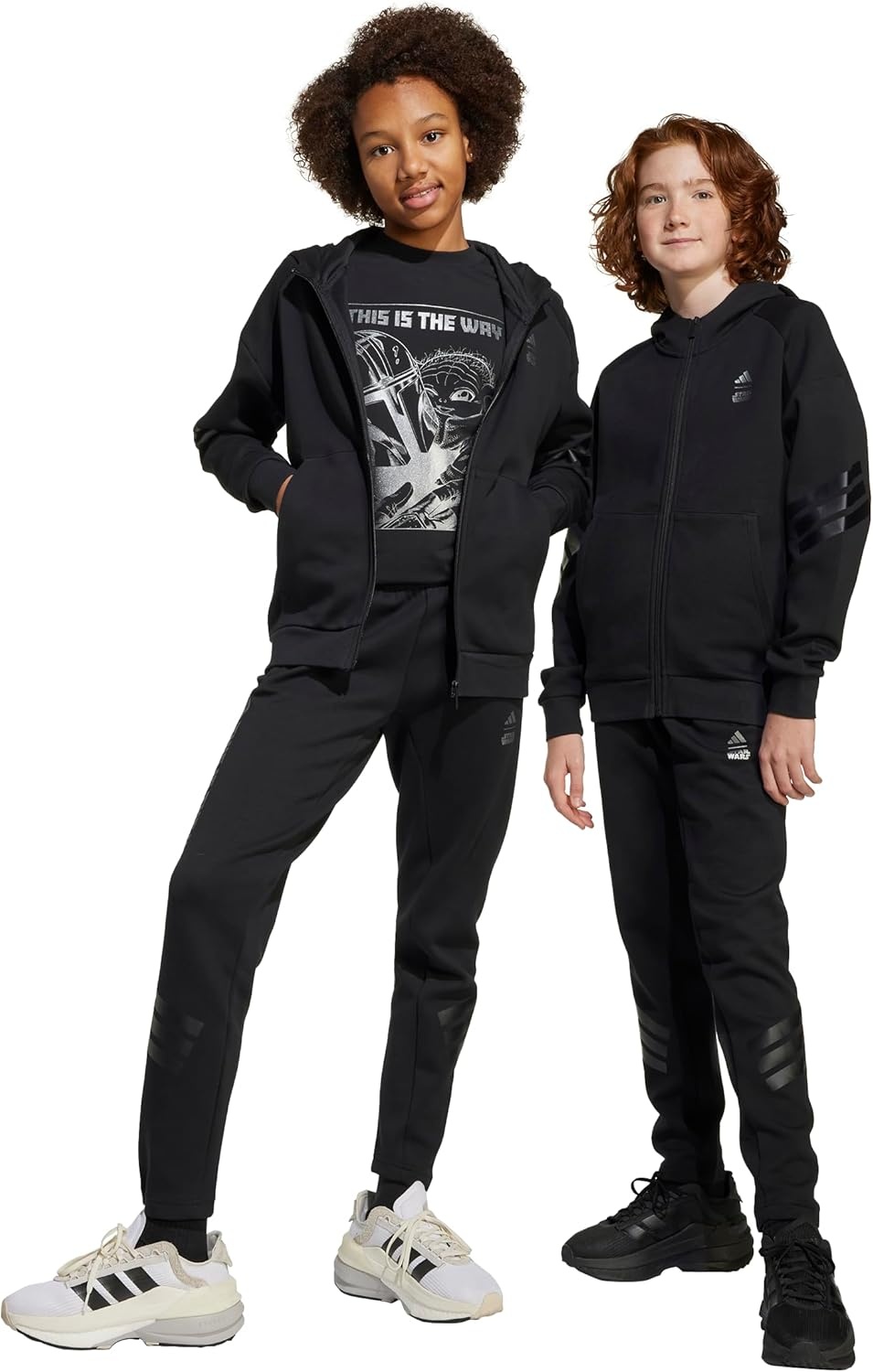 image:imageadidas Kids Star Wars Mandalorian PantsBlackIron Metallic