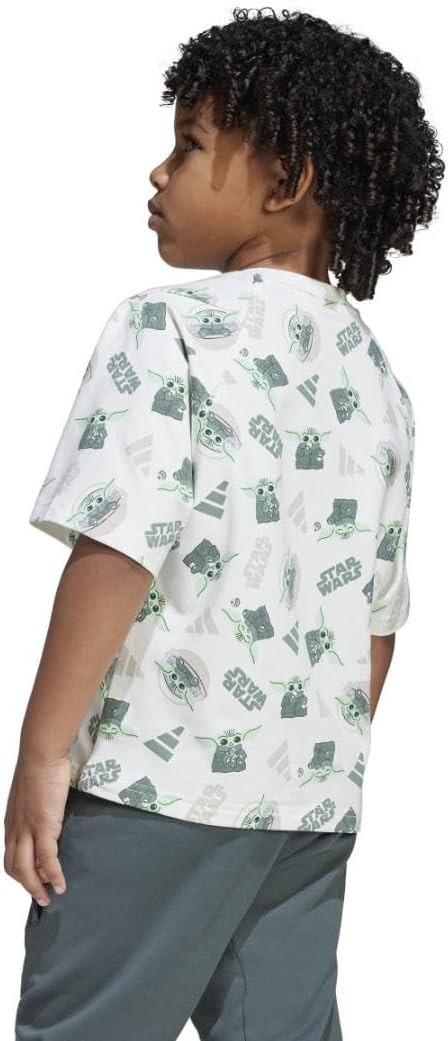 image:imageadidas Kids Star Wars Mandalorian TShirtOff WhiteMulticolor