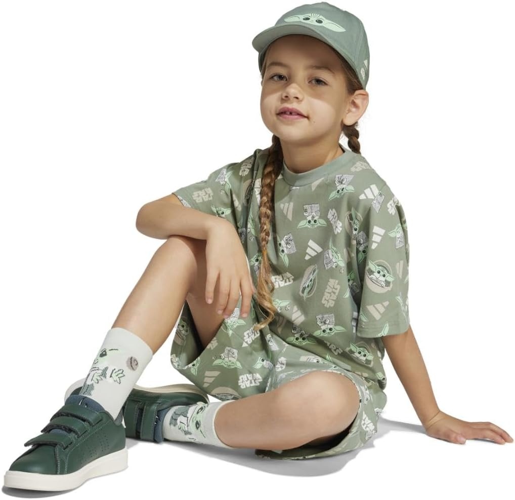 image:imageadidas Kids Star Wars Mandalorian TShirtSilver GreenMulticolor
