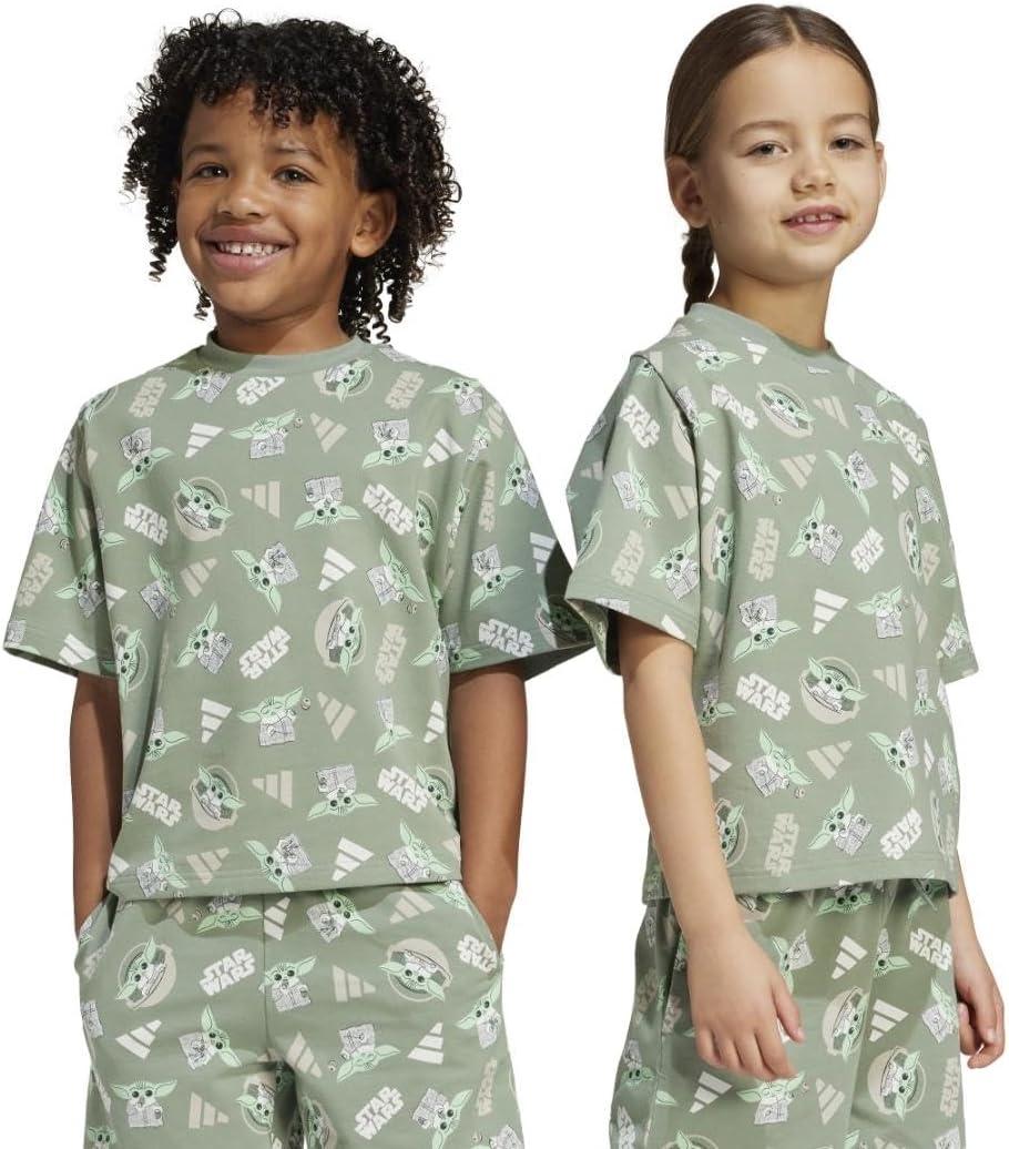 image:imageadidas Kids Star Wars Mandalorian TShirtSilver GreenMulticolor