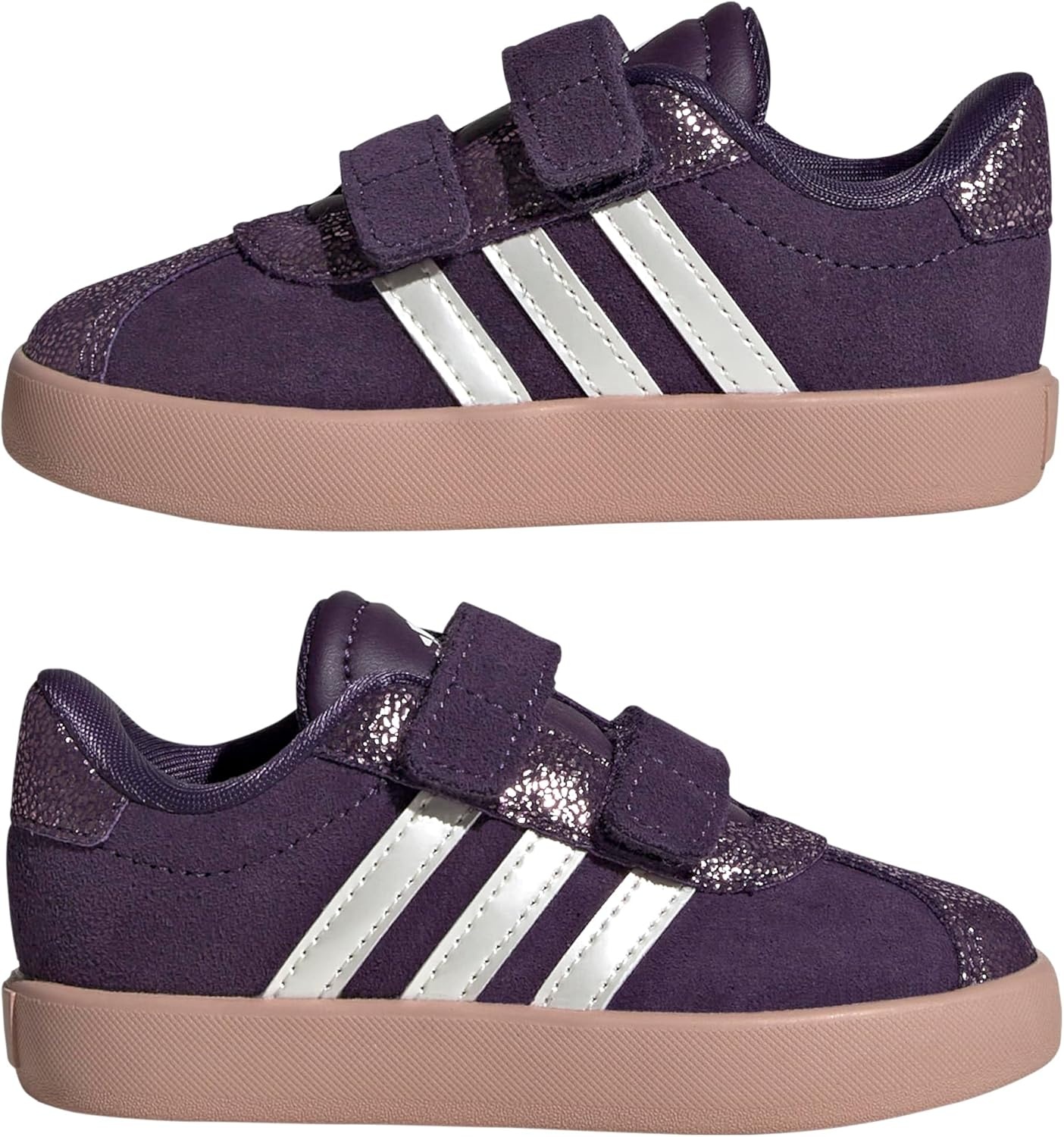 image:imageadidas Kids VL Court 30 SneakersAurora PlumZero MetallicPink Gum
