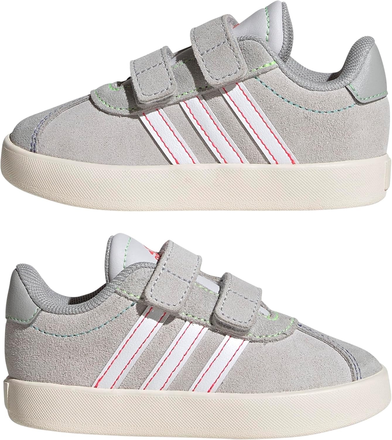 image:imageadidas Kids VL Court 30 SneakersDash GreyWhiteLime Burst