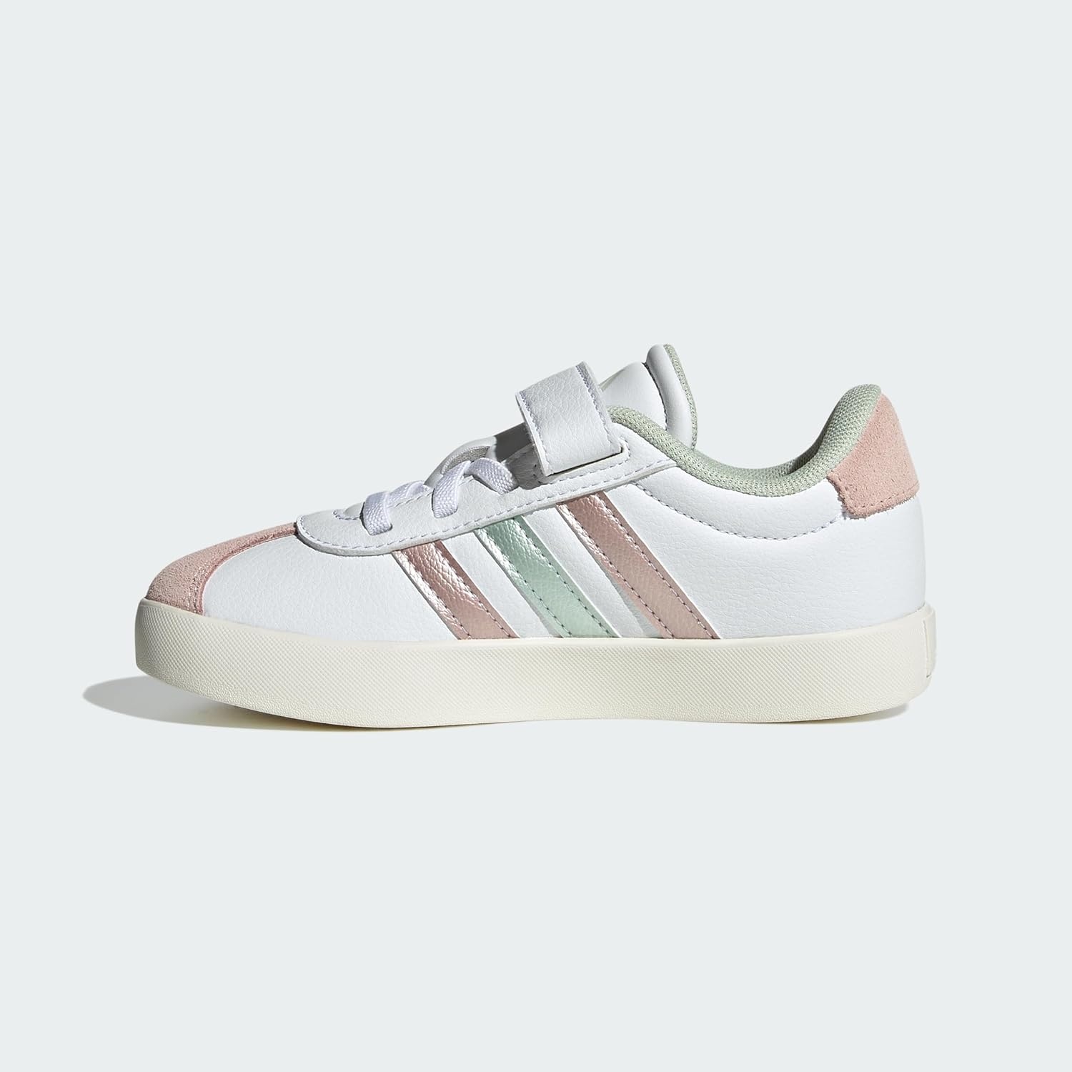 image:imageadidas Kids VL Court 30 SneakersFtwr White Linen Green Met Sandy Pink Met