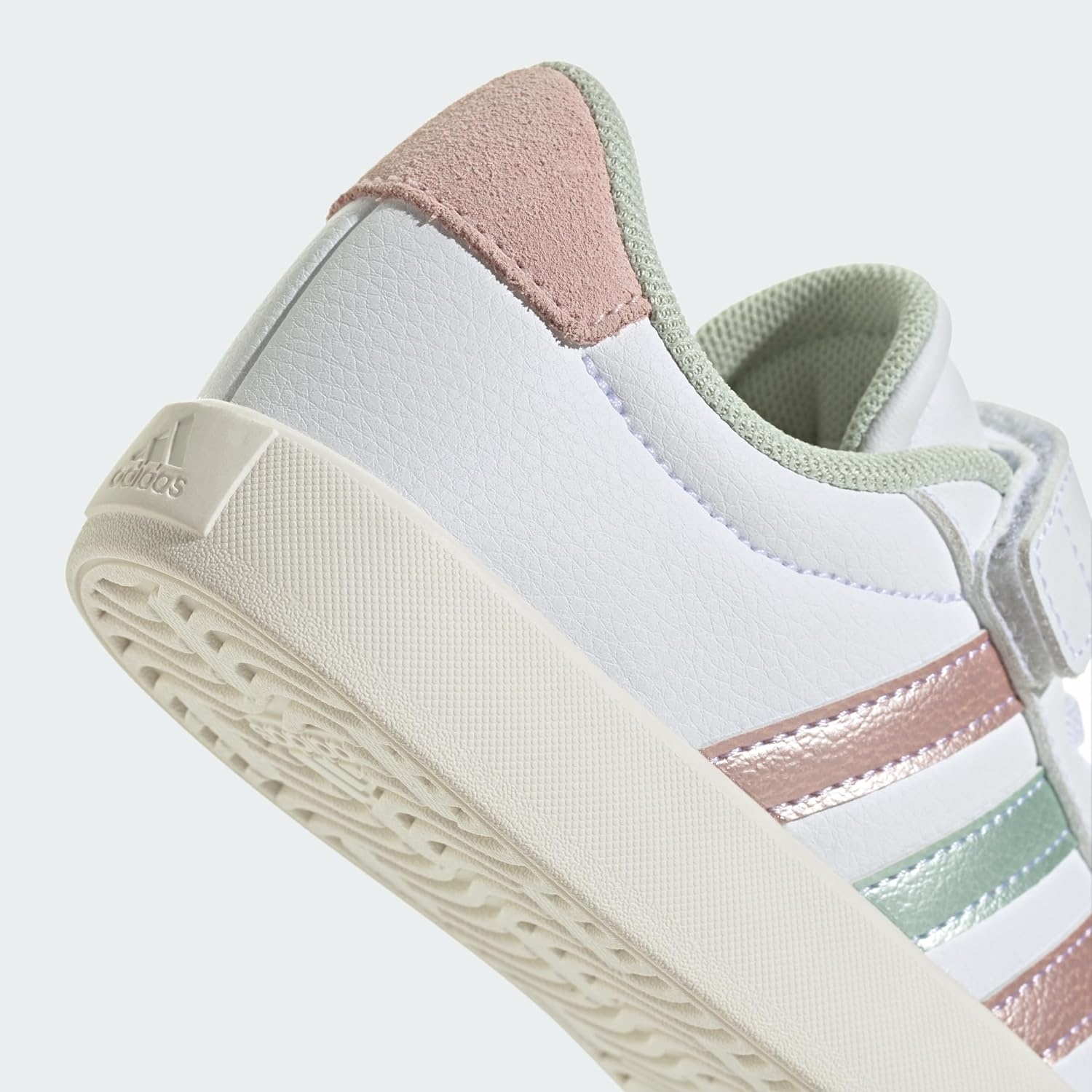 image:imageadidas Kids VL Court 30 SneakersFtwr White Linen Green Met Sandy Pink Met