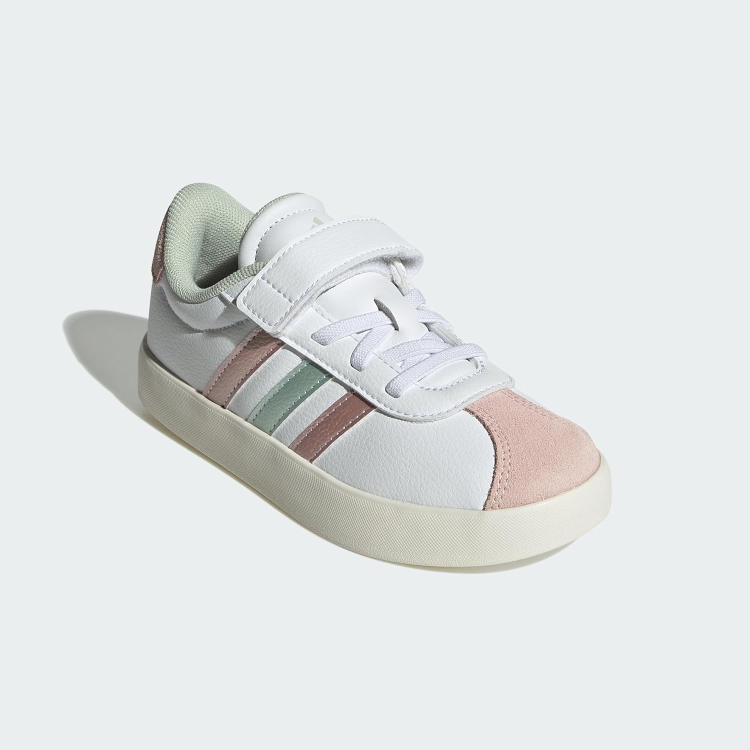image:imageadidas Kids VL Court 30 SneakersFtwr White Linen Green Met Sandy Pink Met