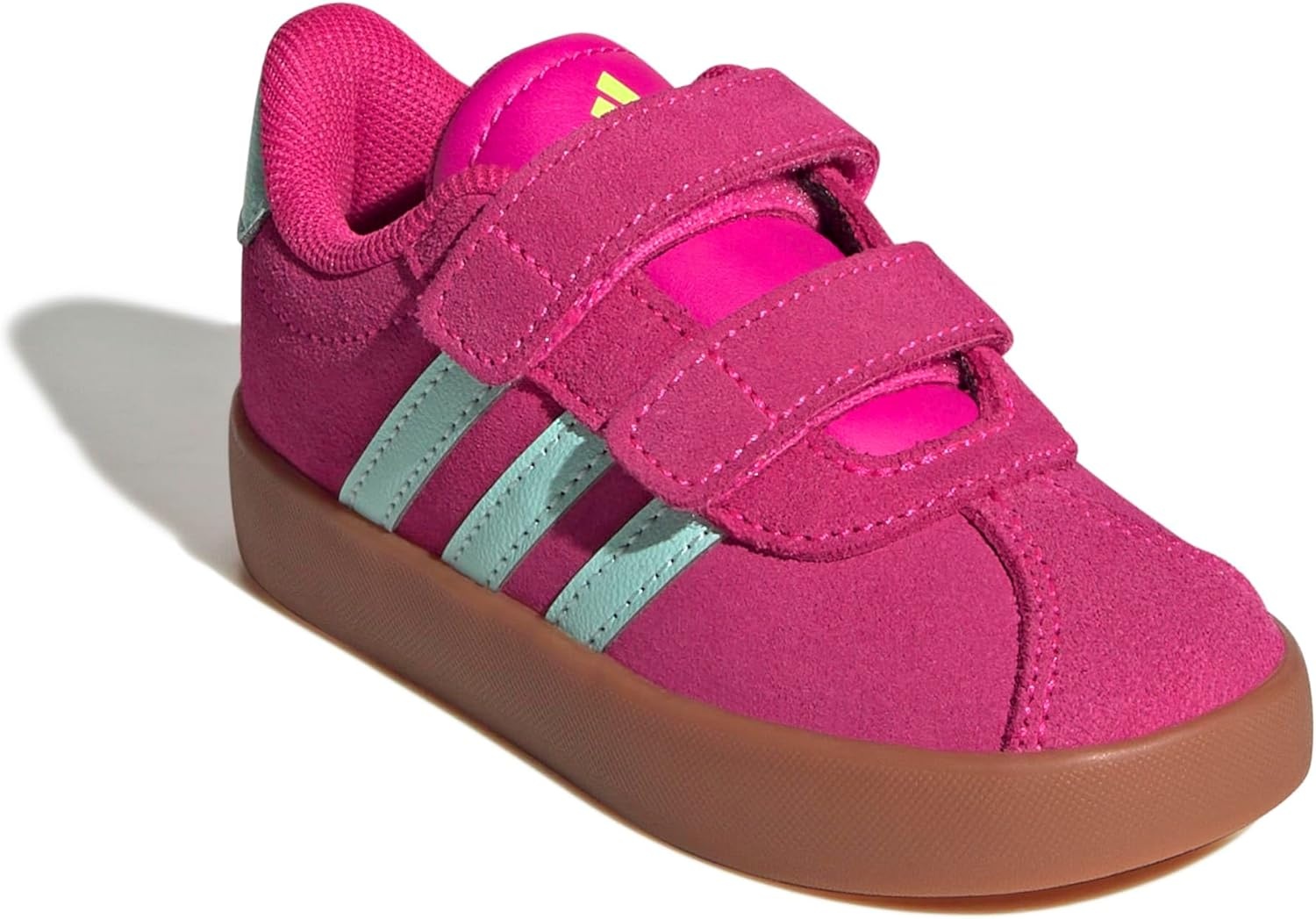 image:imageadidas Kids VL Court 30 SneakersShock PinkSemi Flash AquaLucid Lemon