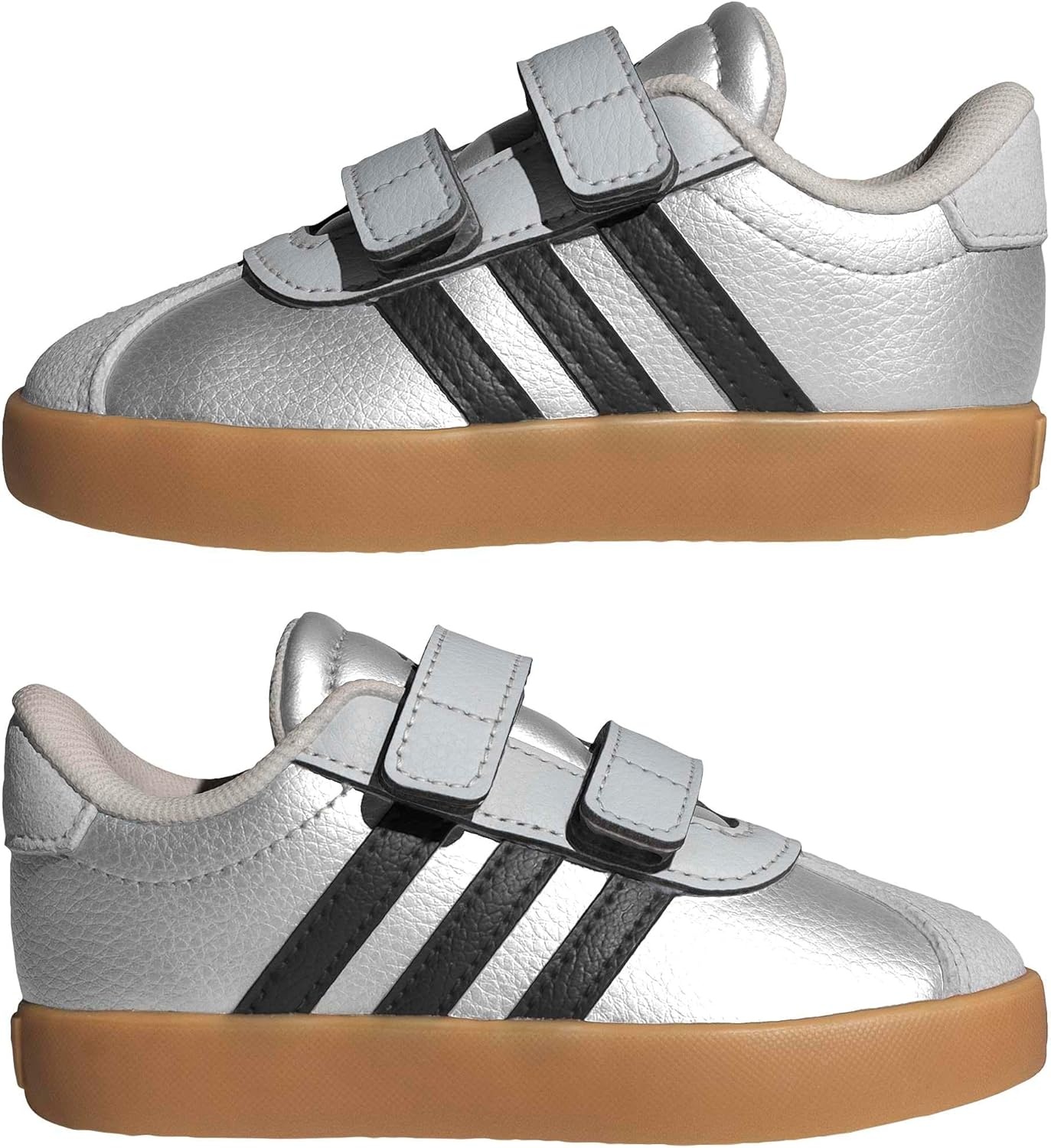 image:imageadidas Kids VL Court 30 SneakersSilver MetallicBlackLgh Solid Grey