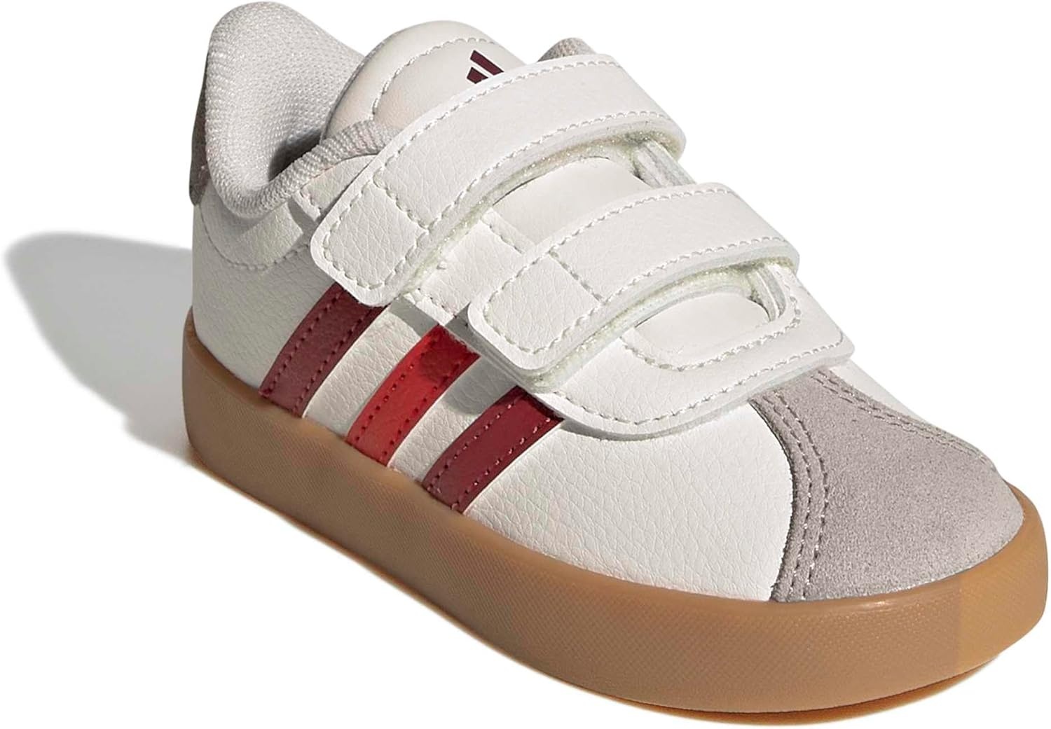 image:imageadidas Kids VL Court 30 SneakersWhiteCollegiate BurgundyWonder Alumina